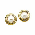 14K Yellow 15mm Cultured Pearl Earring